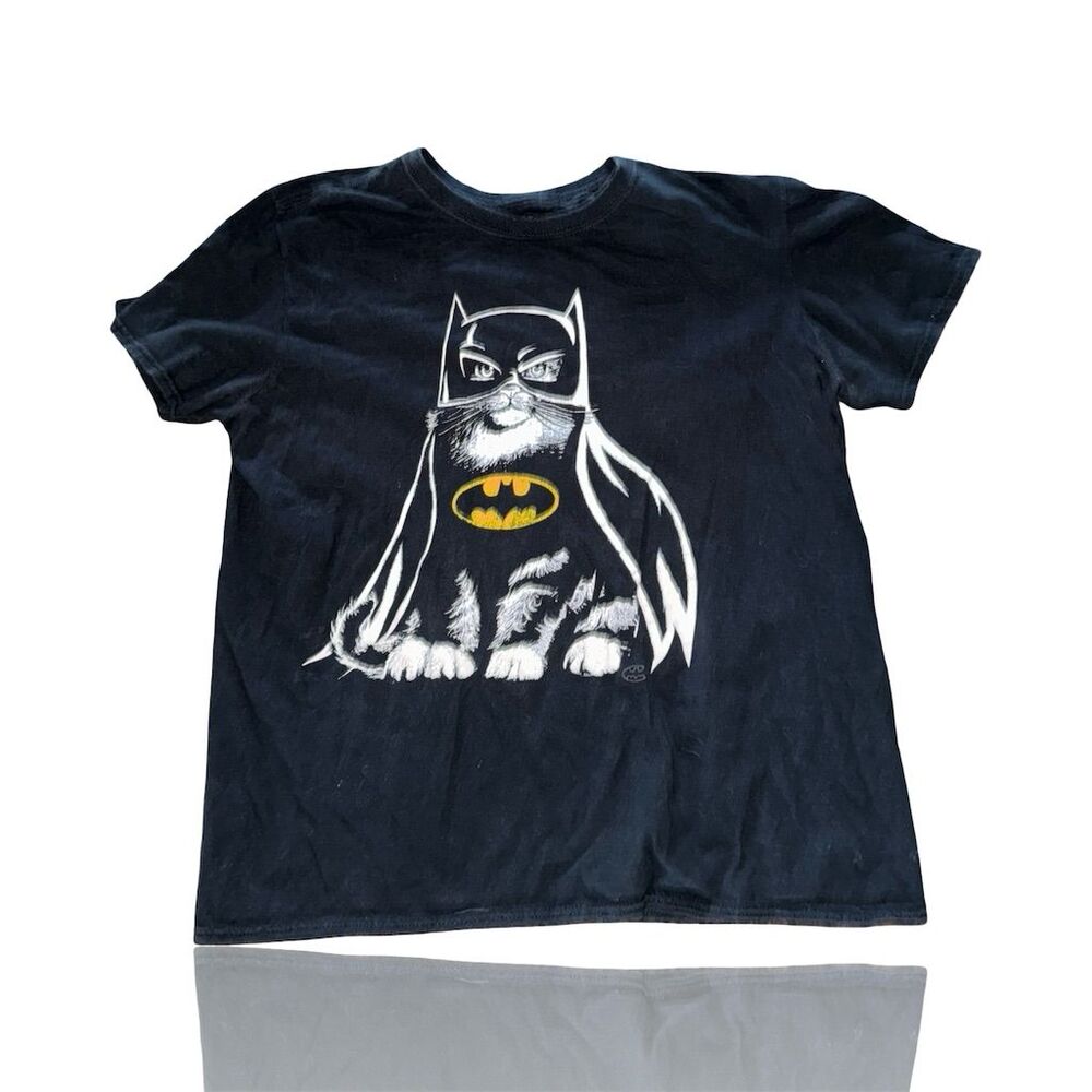 DC Comics Batman Cat Graphic T-Shirt Black Men's Size L Short Sleeve